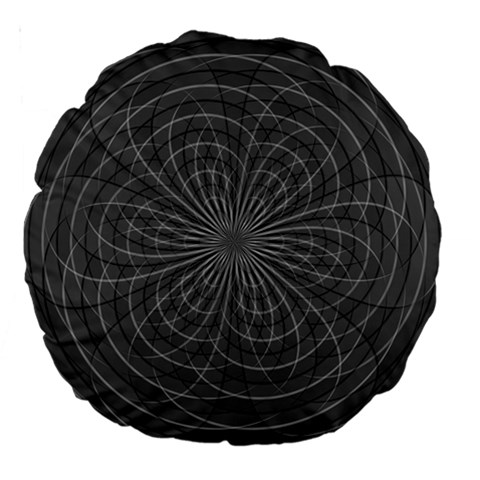 Abstract spirals, spiral abstraction, gray color, graphite Large 18  Premium Round Cushions from ArtsNow.com Front