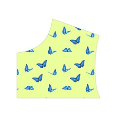 Blue butterflies at lemon yellow, nature themed pattern Women s Button Up Vest from ArtsNow.com Top Left