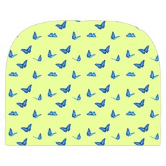 Blue butterflies at lemon yellow, nature themed pattern Make Up Case (Small) from ArtsNow.com Back