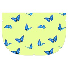 Blue butterflies at lemon yellow, nature themed pattern Make Up Case (Small) from ArtsNow.com Side Right