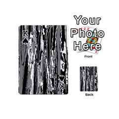 King Black And White Abstract Linear Print Playing Cards 54 Designs (Mini) from ArtsNow.com Front - SpadeK