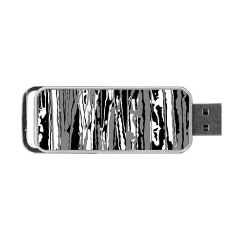Black And White Abstract Linear Print Portable USB Flash (Two Sides) from ArtsNow.com Front