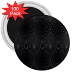 Black And White Kinetic Design Pattern 3  Magnets (100 pack)