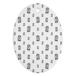Sketchy Monster Pencil Drawing Motif Pattern Ornament (Oval)