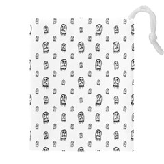 Sketchy Monster Pencil Drawing Motif Pattern Drawstring Pouch (4XL) from ArtsNow.com Front