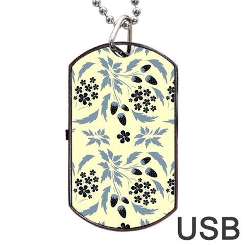 Folk flowers art pattern Floral  surface design  Seamless pattern Dog Tag USB Flash (Two Sides) from ArtsNow.com Front