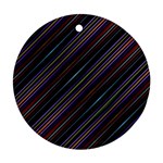 Dark Multicolored Striped Print Design Dark Multicolored Striped Print Design Ornament (Round)