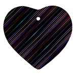 Dark Multicolored Striped Print Design Dark Multicolored Striped Print Design Heart Ornament (Two Sides)