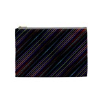 Dark Multicolored Striped Print Design Dark Multicolored Striped Print Design Cosmetic Bag (Medium)