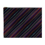 Dark Multicolored Striped Print Design Dark Multicolored Striped Print Design Cosmetic Bag (XL)