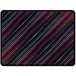 Dark Multicolored Striped Print Design Dark Multicolored Striped Print Design Fleece Blanket (Large) 