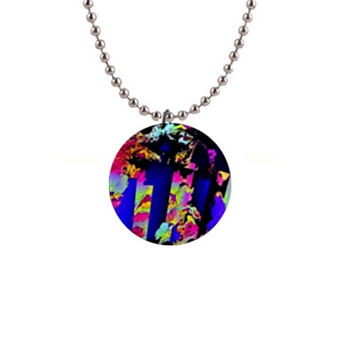Neon Aggression 1  Button Necklace from ArtsNow.com Front