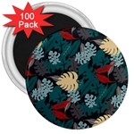 Tropical Autumn Leaves 3  Magnets (100 pack)