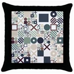 Mosaic Print Throw Pillow Case (Black)