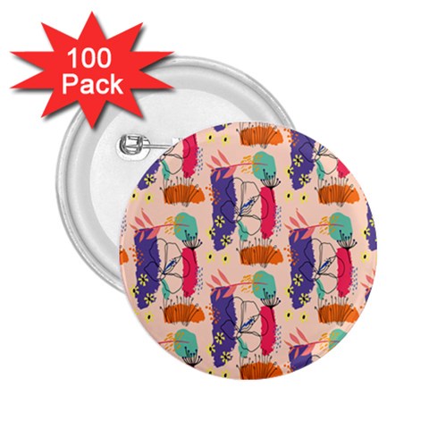 Minimal Floral Art 2.25  Buttons (100 pack)  from ArtsNow.com Front