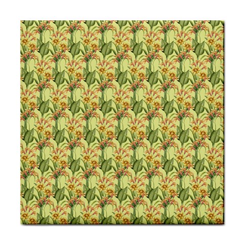 Green Pastel Pattern Tile Coaster from ArtsNow.com Front