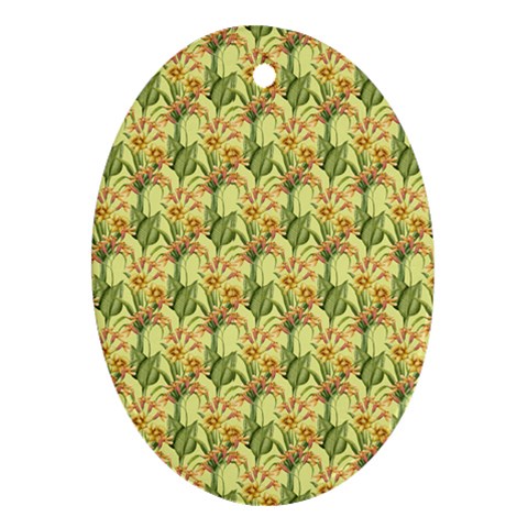 Green Pastel Pattern Oval Ornament (Two Sides) from ArtsNow.com Front