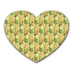 Green Pastel Pattern Heart Mousepads