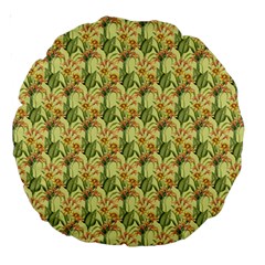 Green Pastel Pattern Large 18  Premium Round Cushions from ArtsNow.com Front