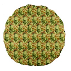Green Pastel Pattern Large 18  Premium Flano Round Cushions from ArtsNow.com Front