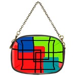 Colorful Rectangle boxes Chain Purse (One Side)