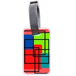 Colorful Rectangle boxes Luggage Tag (one side)