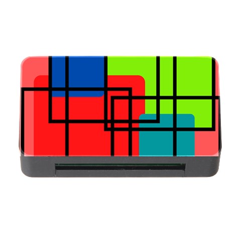 Colorful Rectangle boxes Memory Card Reader with CF from ArtsNow.com Front