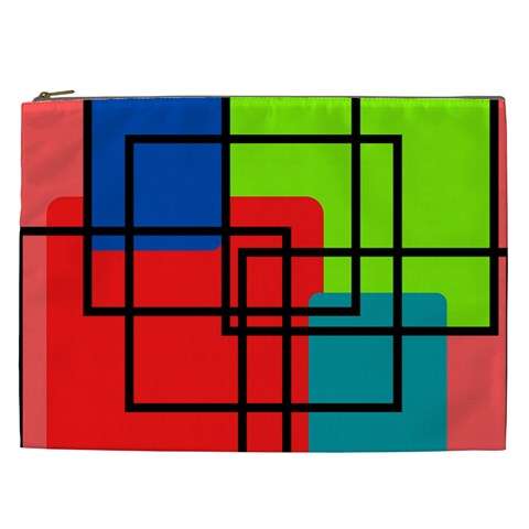 Colorful Rectangle boxes Cosmetic Bag (XXL) from ArtsNow.com Front