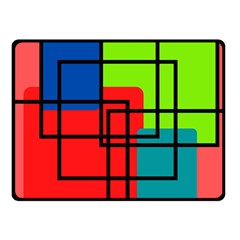 Colorful Rectangle boxes Double Sided Fleece Blanket (Small)  from ArtsNow.com 45 x34  Blanket Front
