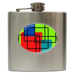 Colorful Rectangle boxes Hip Flask (6 oz)