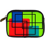 Colorful Rectangle boxes Digital Camera Leather Case