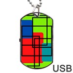 Colorful Rectangle boxes Dog Tag USB Flash (One Side)