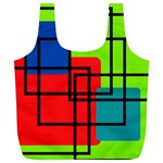 Colorful Rectangle boxes Full Print Recycle Bag (XL)