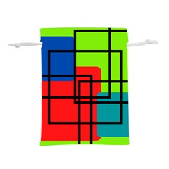 Colorful Rectangle boxes Lightweight Drawstring Pouch (L) from ArtsNow.com Back