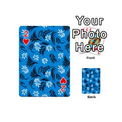 Folk flowers art pattern Floral  surface design  Seamless pattern Playing Cards 54 Designs (Mini) from ArtsNow.com Front - Heart2