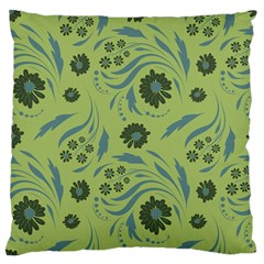 Folk flowers art pattern Large Flano Cushion Case (Two Sides) from ArtsNow.com Back