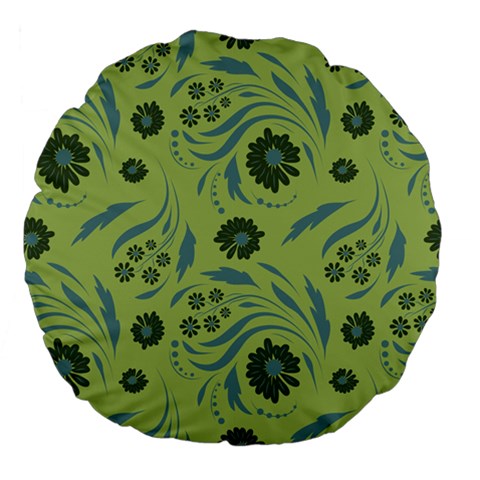Folk flowers art pattern Large 18  Premium Flano Round Cushions from ArtsNow.com Front