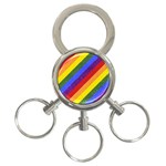 Lgbt Pride Motif Flag Pattern 1 3-Ring Key Chain