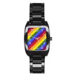 Lgbt Pride Motif Flag Pattern 1 Stainless Steel Barrel Watch