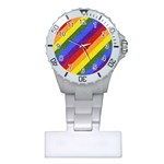 Lgbt Pride Motif Flag Pattern 1 Plastic Nurses Watch