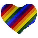 Lgbt Pride Motif Flag Pattern 1 Large 19  Premium Flano Heart Shape Cushions