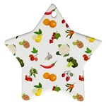 Fruits, Vegetables And Berries Star Ornament (Two Sides)