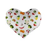 Fruits, Vegetables And Berries Standard 16  Premium Flano Heart Shape Cushions
