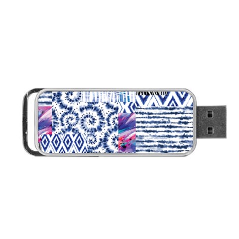 Blue Pastel Print Portable USB Flash (Two Sides) from ArtsNow.com Back
