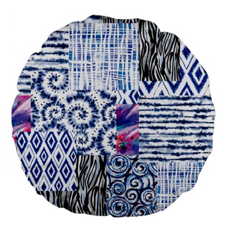 Blue Pastel Print Large 18  Premium Flano Round Cushions from ArtsNow.com Front