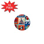 Travel With Love 1  Mini Buttons (10 pack) 