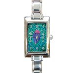 Big Green Bug  Rectangular Italian Charm Watch