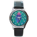 Big Green Bug  Round Metal Watch