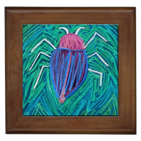 Big Green Bug  Framed Tile from ArtsNow.com Front