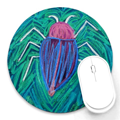 Big Green Bug  Round Mousepad from ArtsNow.com Front